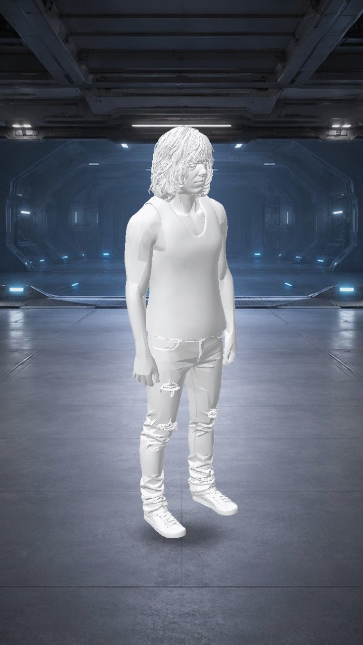 Casual character in tank top and shorts low... | AutoRig task 30d85666