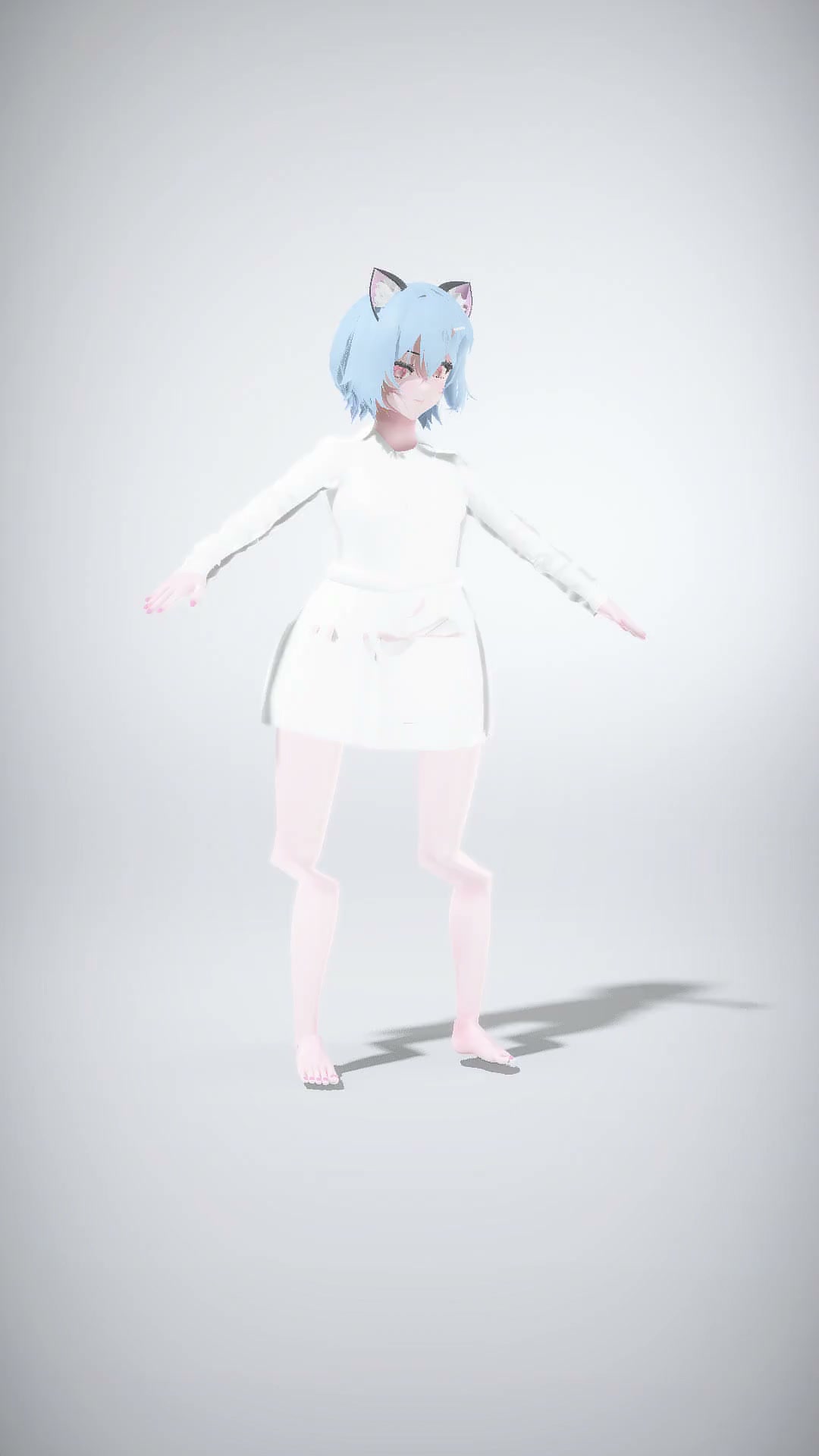 Anime-style girl character with cat ears an... | AutoRig task dfc5ccce