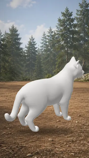 Stylized Cat Character low-poly 3d model