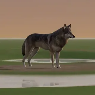 A rigged wolf, a quadruped