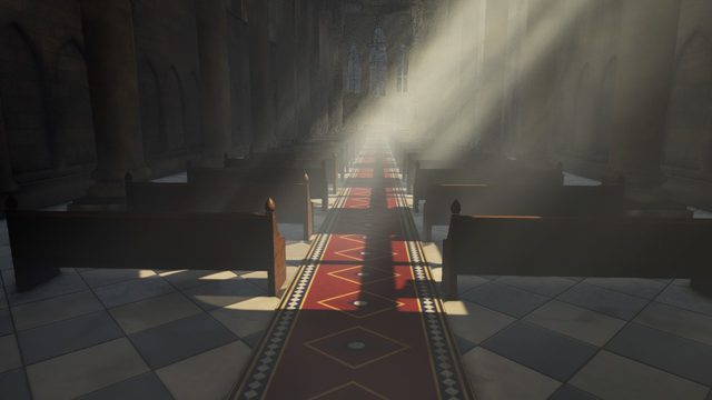 The cathedral environment scene in the AutoRig viewer