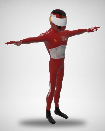 A humanoid character in a T-pose, rigged on AutoRig