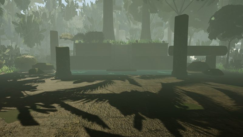 The jungle ruins environment scene of the AutoRig viewer