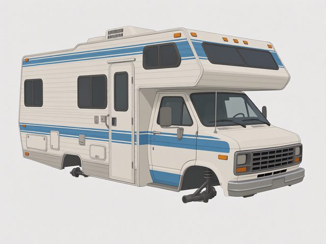 The motorhome with the wheels cut out and the body completed