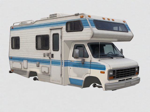 The bare body shell of the motorhome