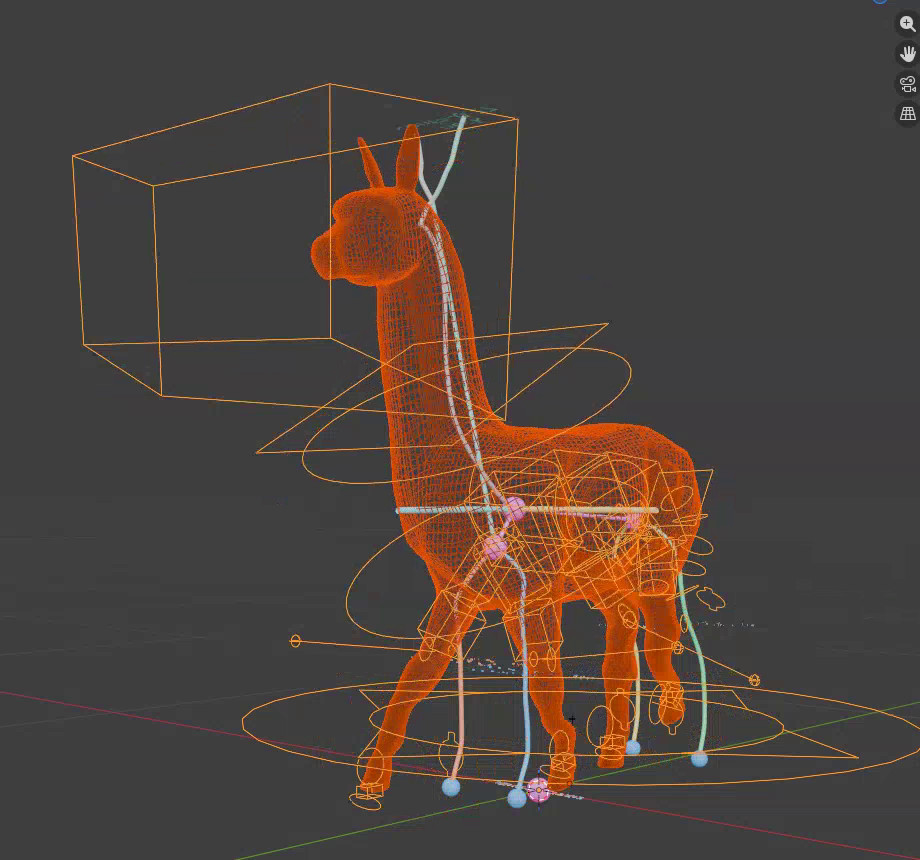 Quadruped animal rig animation example