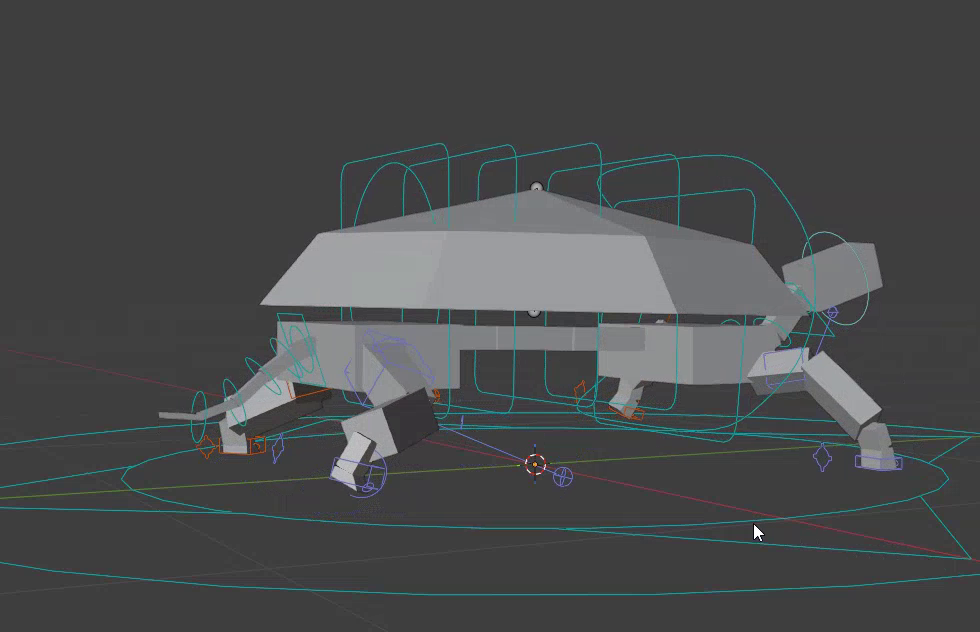 Turtle V2 low-body rig animation example
