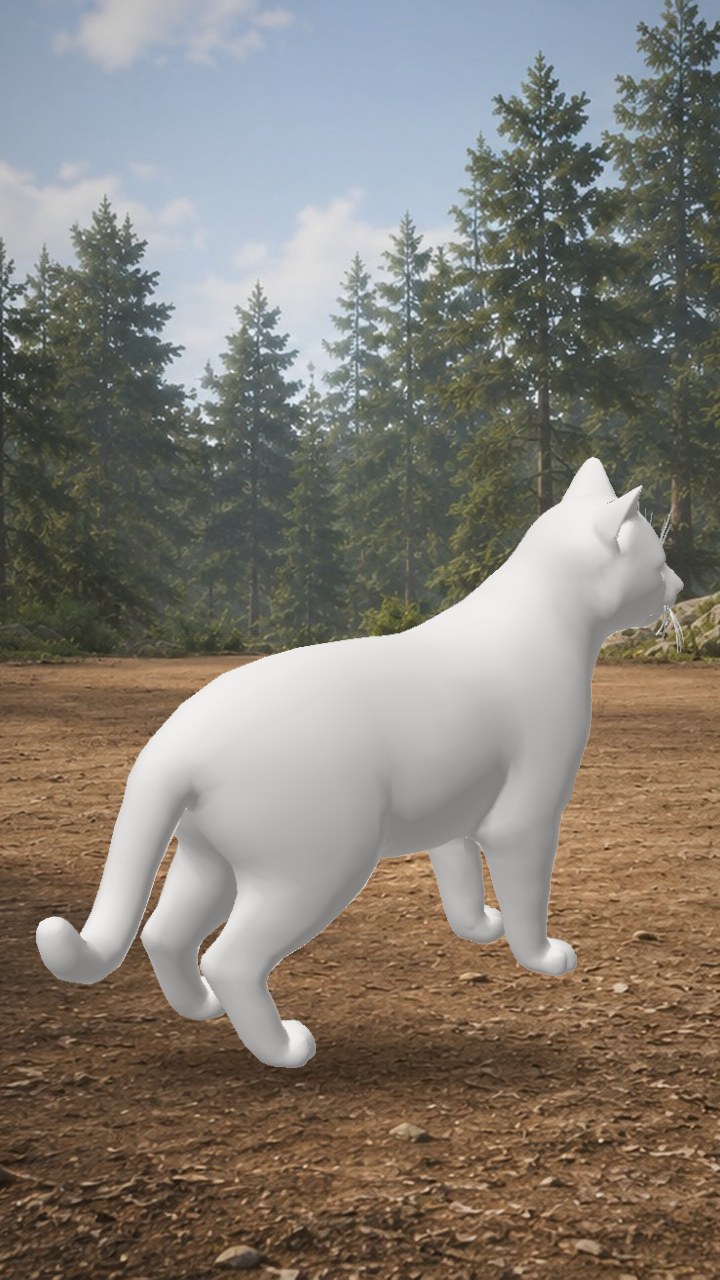 Stylized Cat Character low-poly 3d model