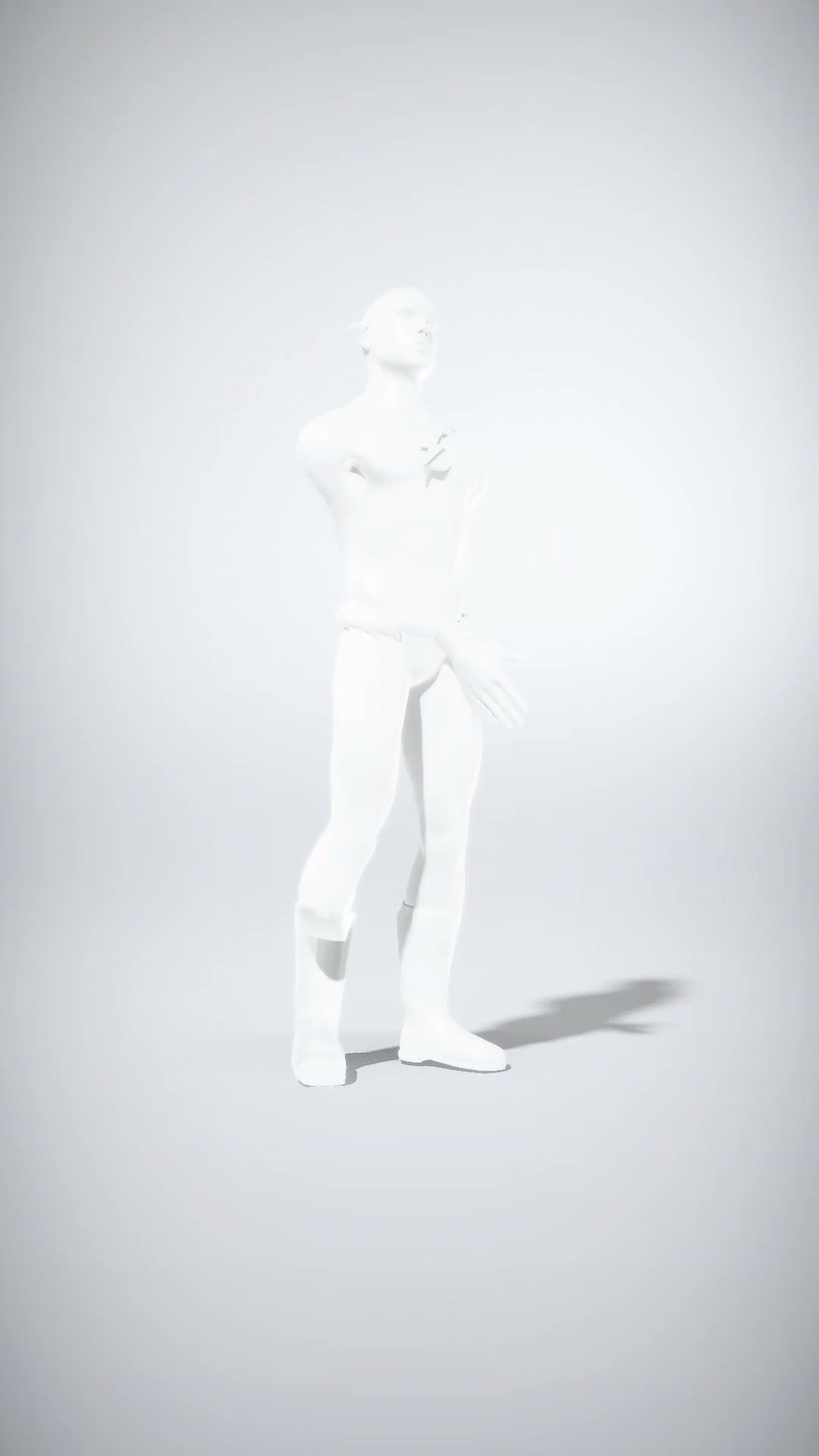 Heroic Male Character in Dynamic Pose low-poly 3d model