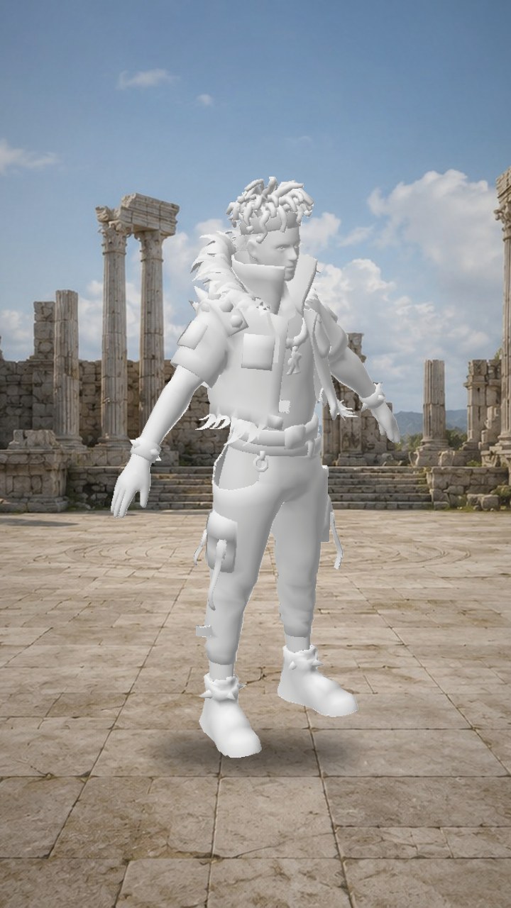 Stylish Adventurer with Scarf and Casual Outfit low-poly 3d model