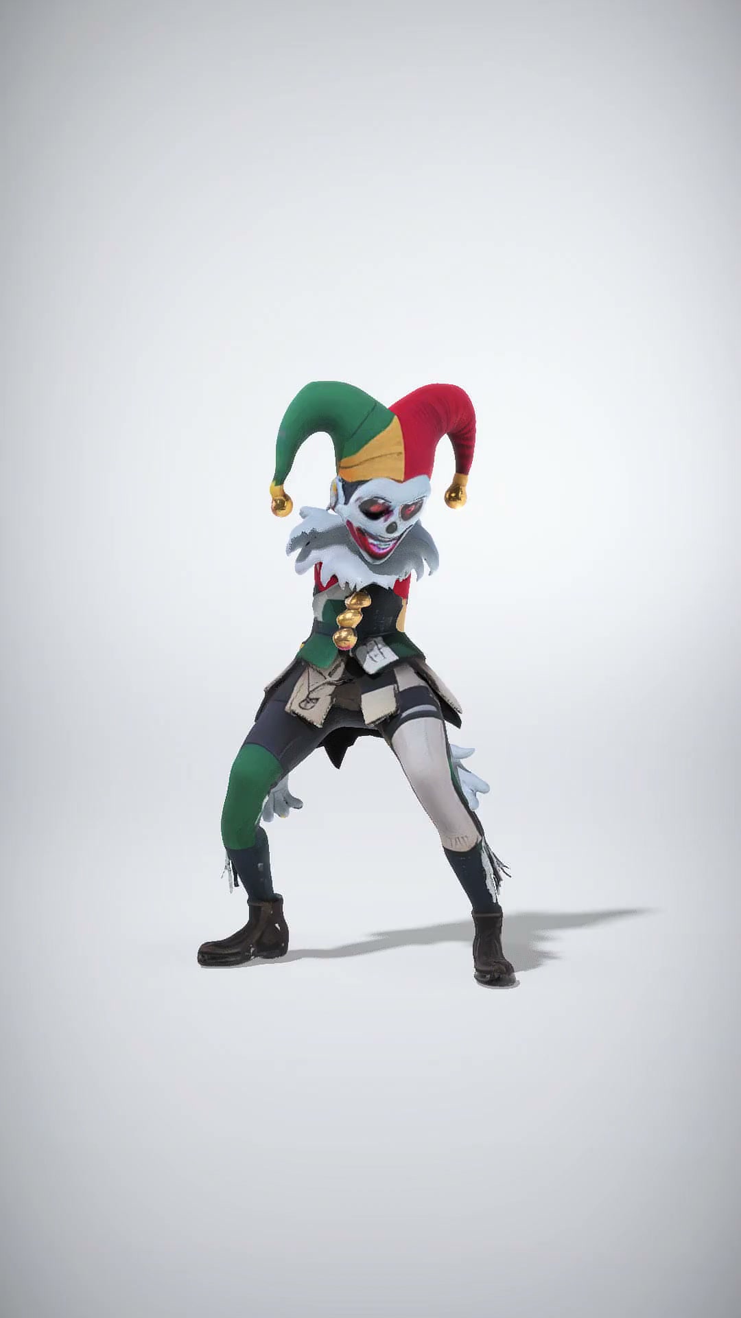 Jester Character with Colorful Outfit and Playful Accessories low-poly 3d model