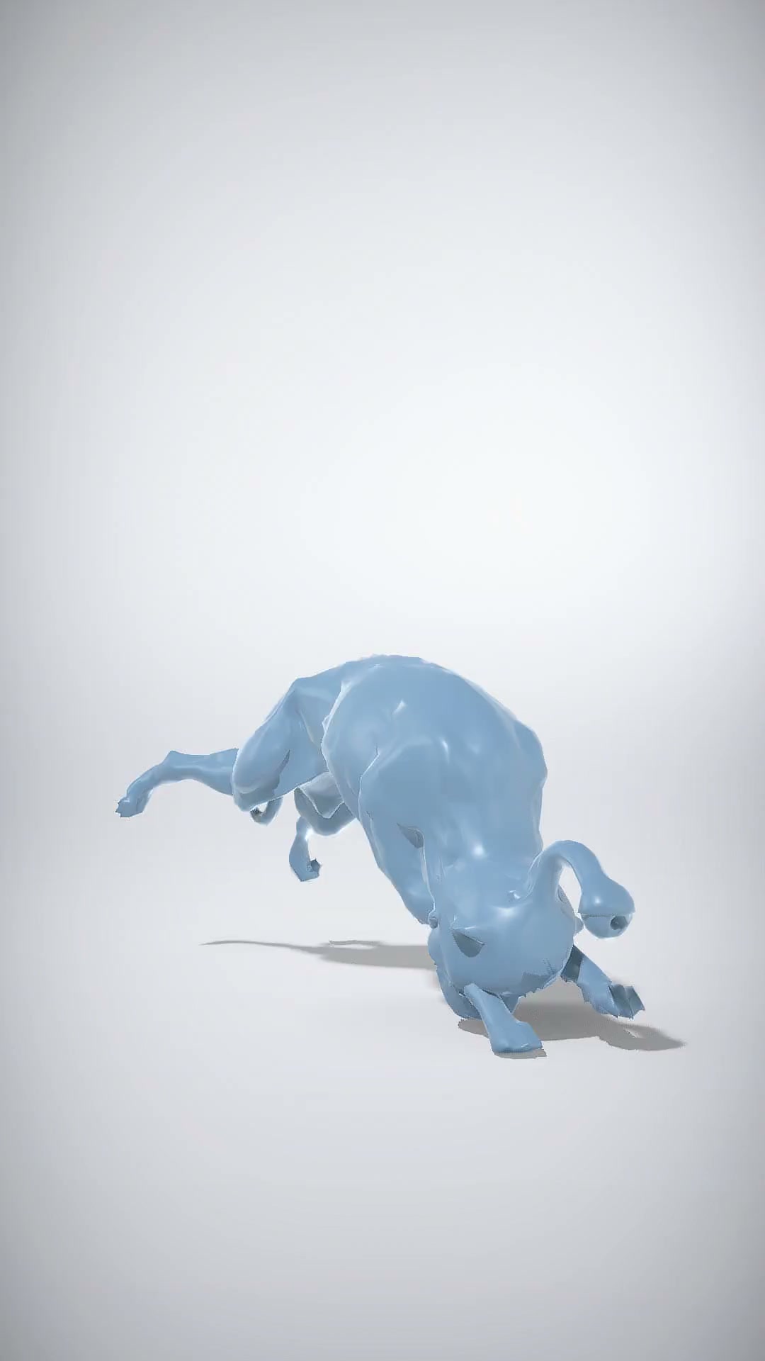 Stylized Blue Dog in Action Pose