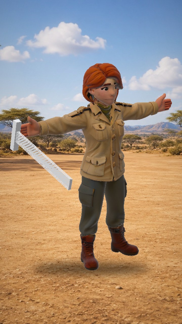 Female Scout in Tan Field Jacket and Combat Boots low-poly 3d model