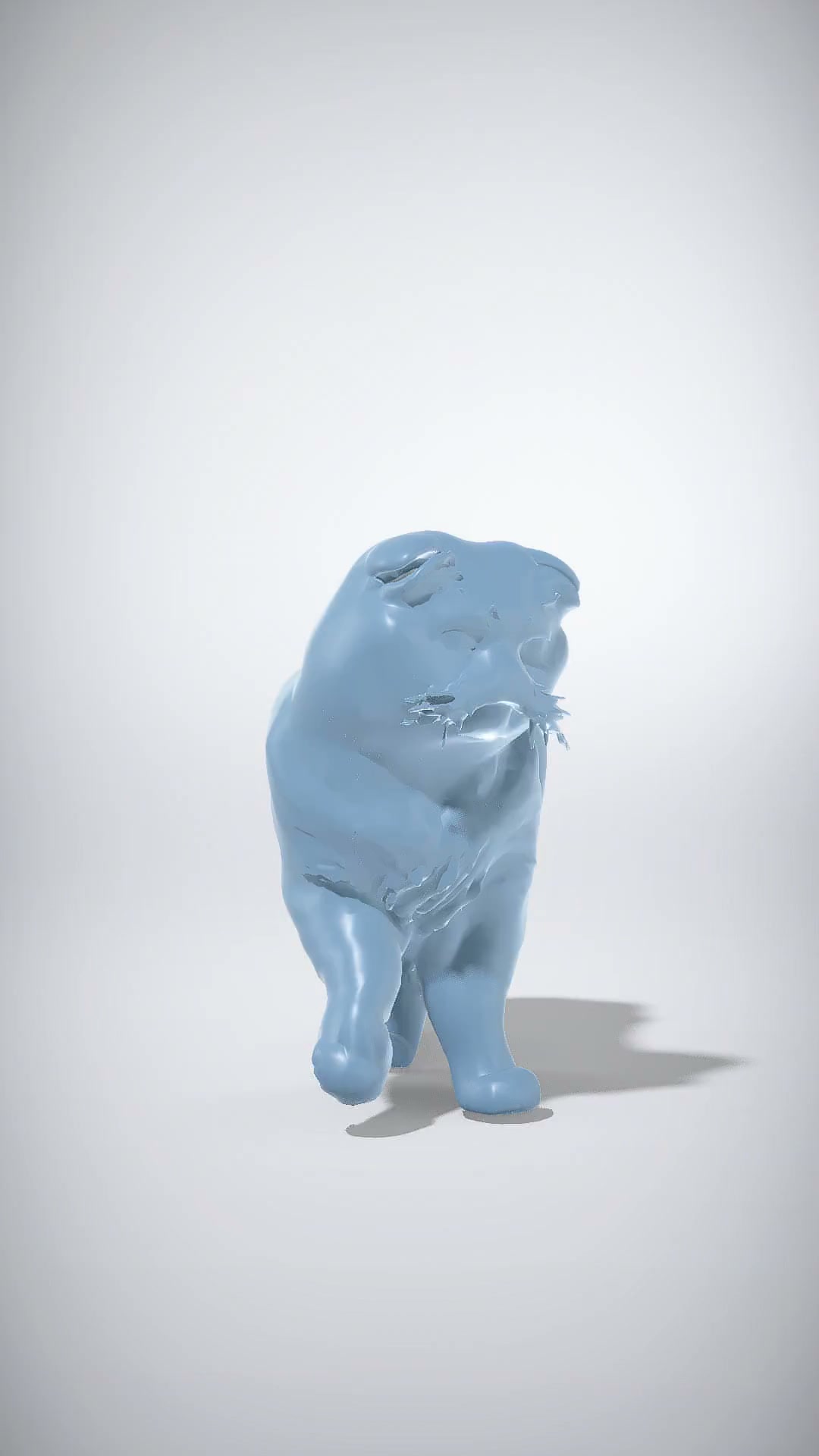 Stylized Blue Cat Character